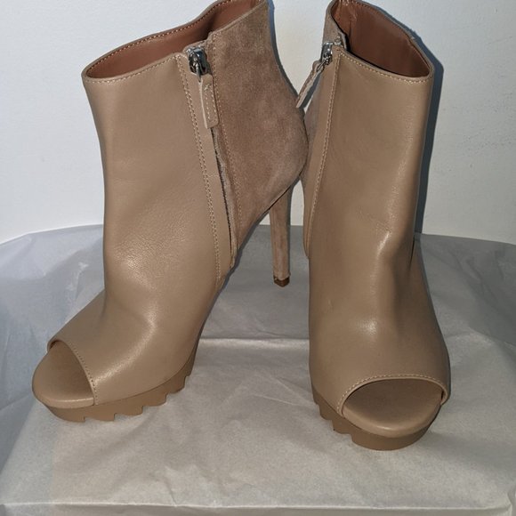 BCBG Max Azria -Tan peep toe booties - Picture 2 of 6